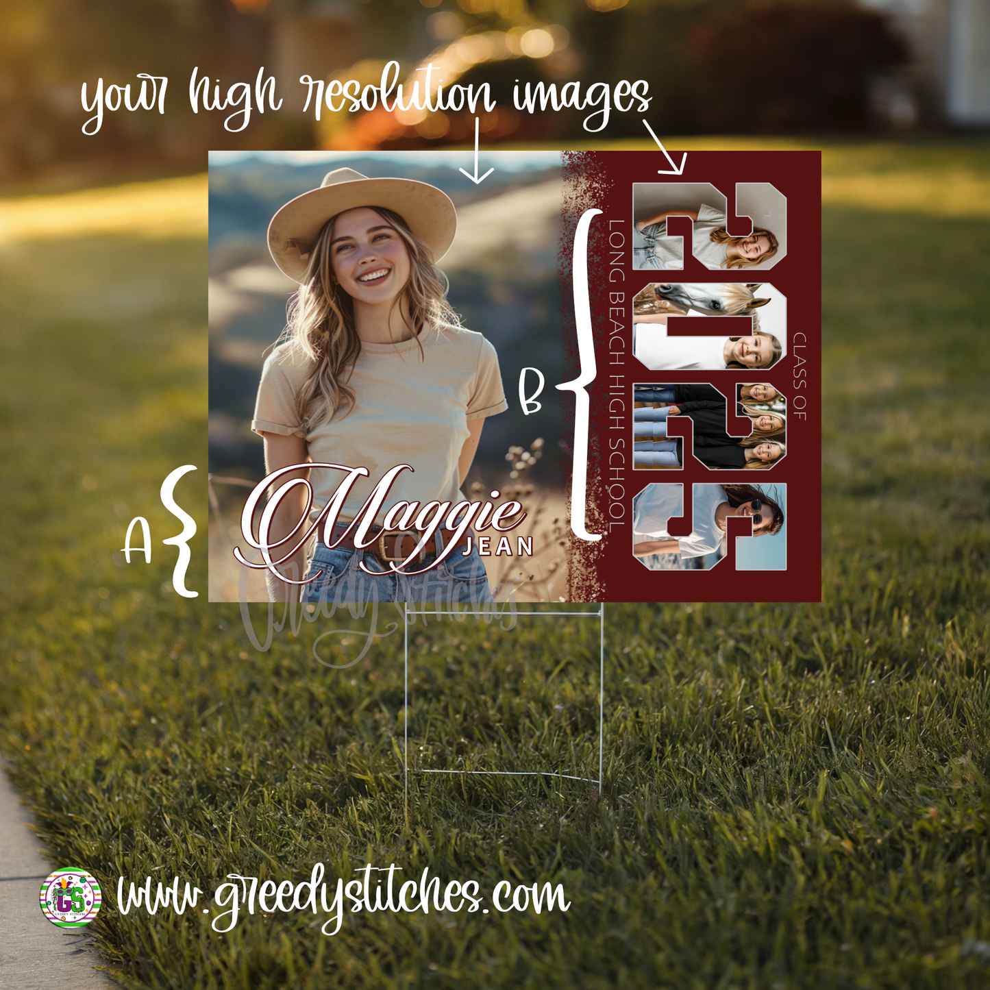 Class of 2025 Yard Sign with Stake