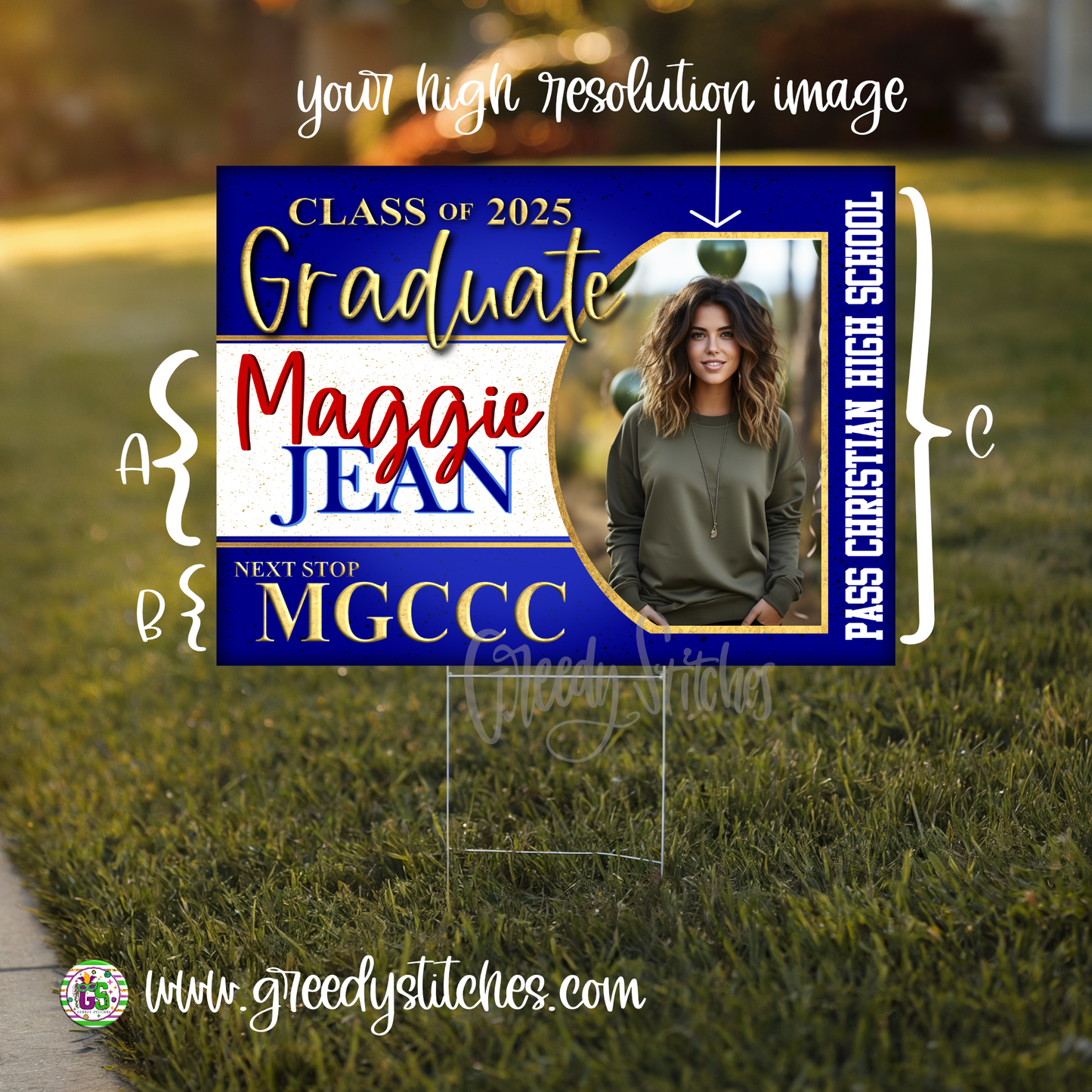 Class of 2025 Graduate Yard Sign with Stake