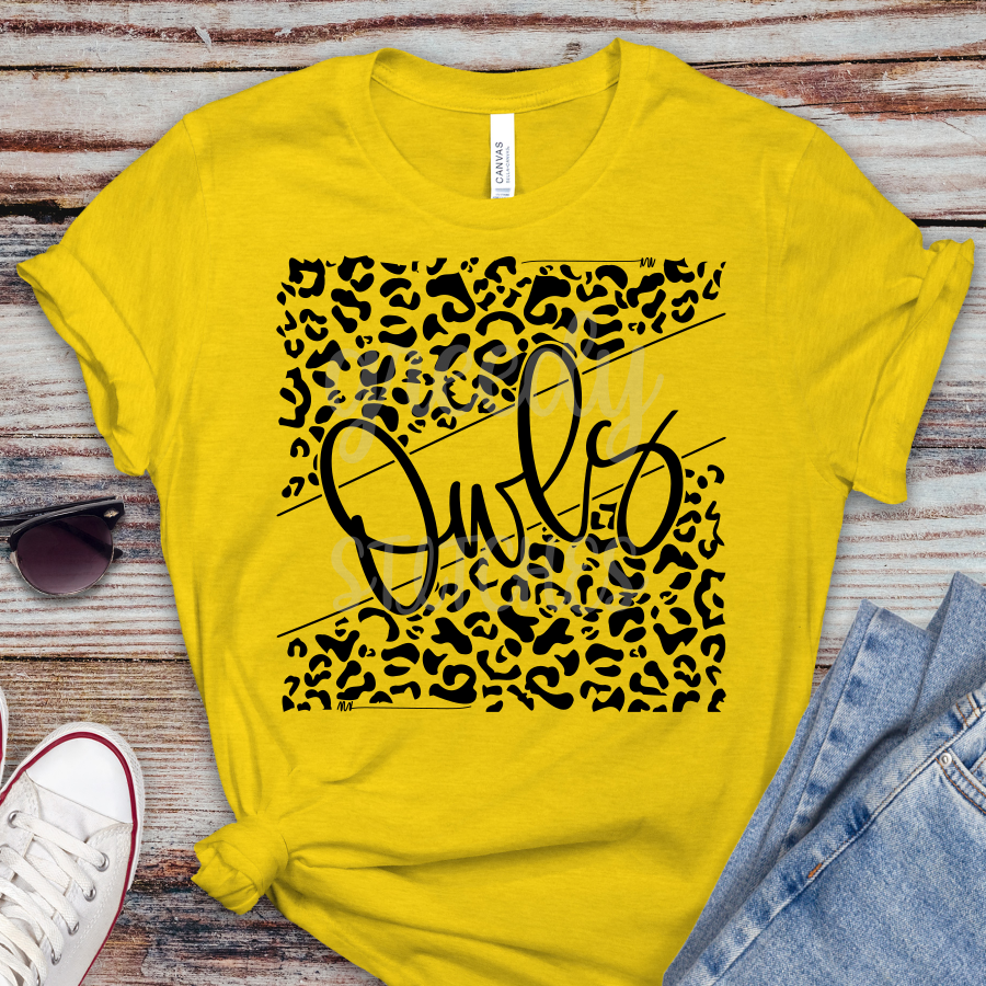 Owls Leopard ADULT Screen Print Transfer
