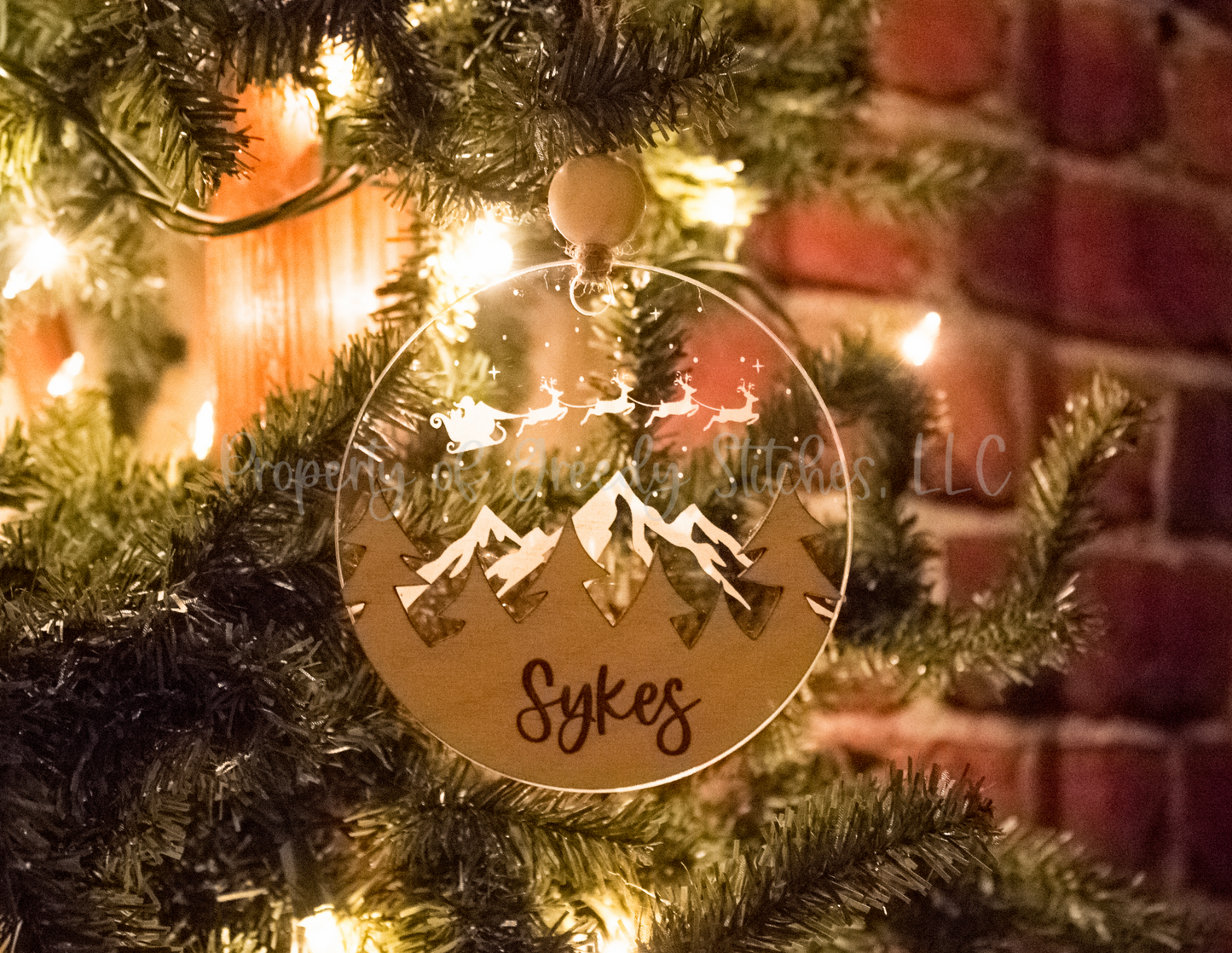 Santa's Sleigh Personalized Christmas Ornament