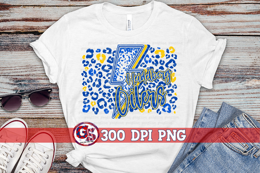Heidelberg Oilers Leopard Lightning Bolt PNG for Sublimation