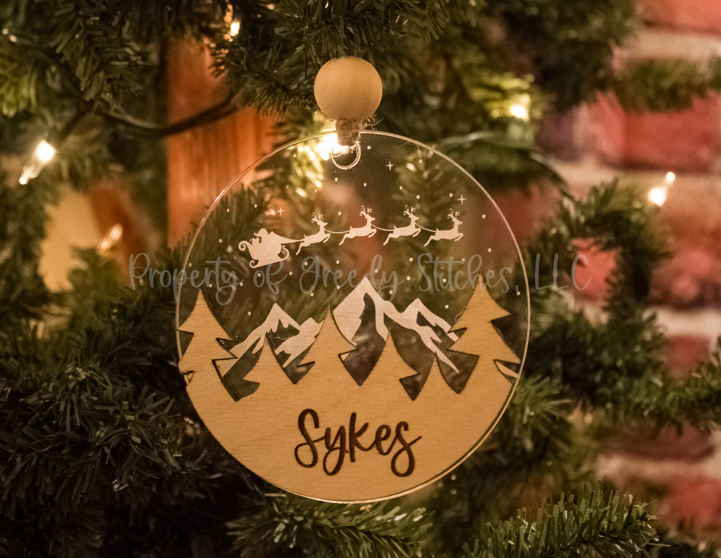 Santa's Sleigh Personalized Christmas Ornament