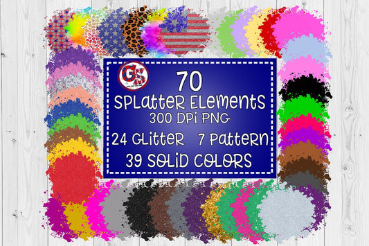 Splatter Background PNG for Sublimation Bundle