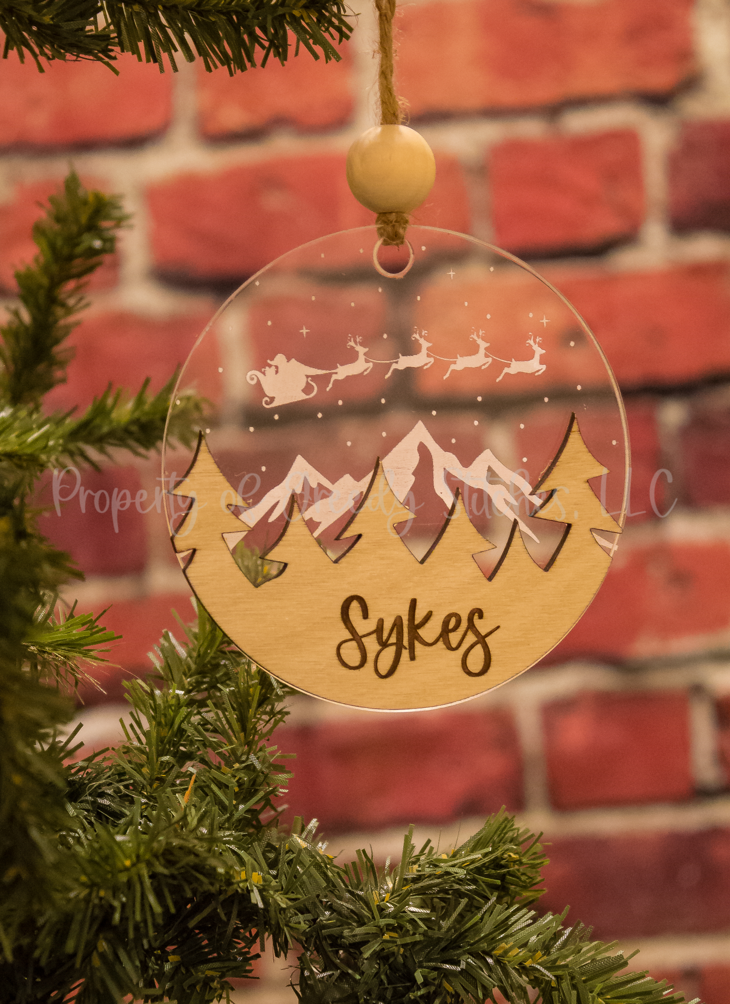 Santa's Sleigh Personalized Christmas Ornament