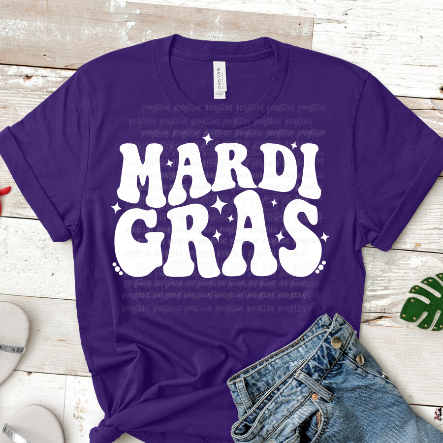 Retro Mardi Gras ADULT Screen Print Transfer
