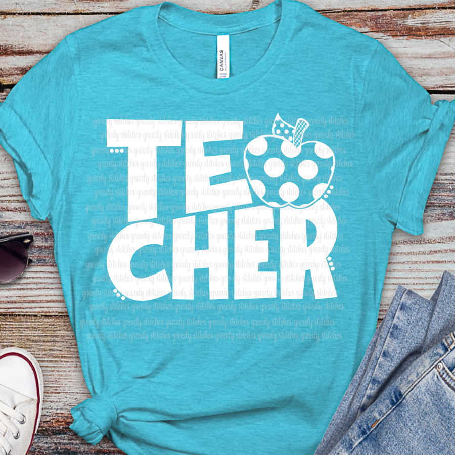 Teacher Apple ADULT Screen Print Transfer