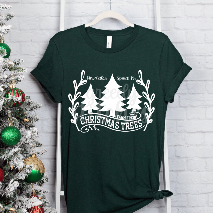 Farm Fresh Christmas Trees ADULT Screen Print Transfer