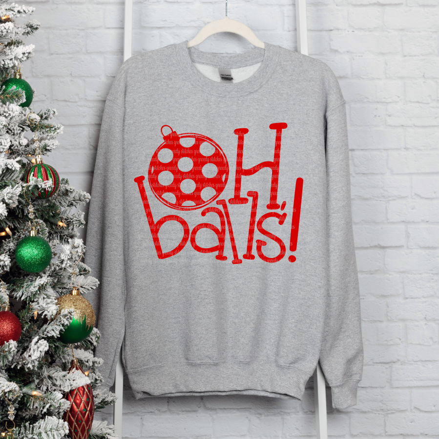 Oh Balls! Christmas ADULT Screen Print Transfer