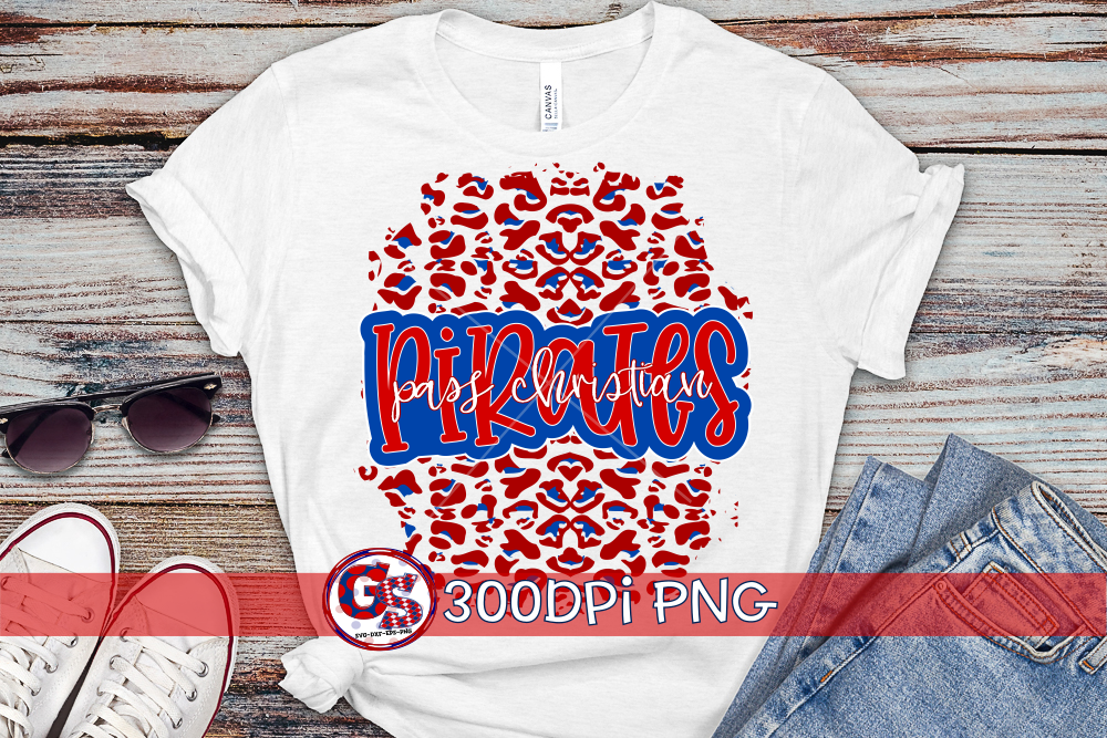 Pass Christian Pirates Leopard PNG for Sublimation