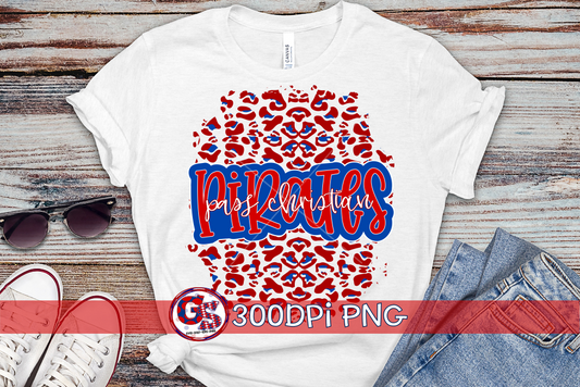 Pass Christian Pirates Leopard PNG for Sublimation