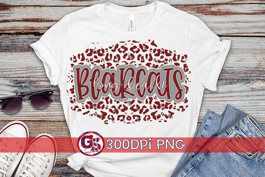 Long Beach Bearcats Leopard Landscape PNG Sublimation