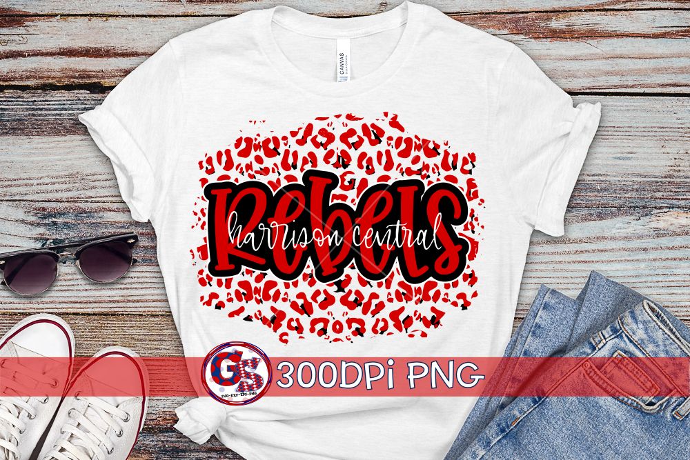 Harrison Central Rebels Landscape PNG for Sublimation