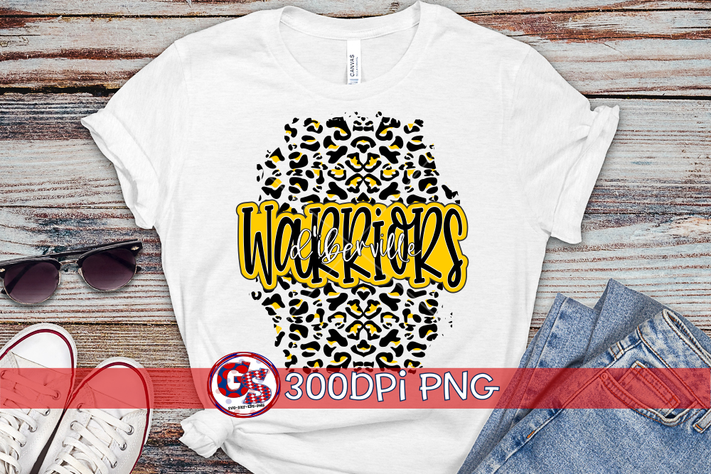 d'Iberville Warriors Leopard PNG Sublimation