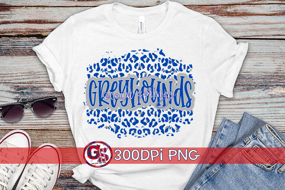 Ocean Springs Greyhounds Leopard landscape PNG for Sublimation