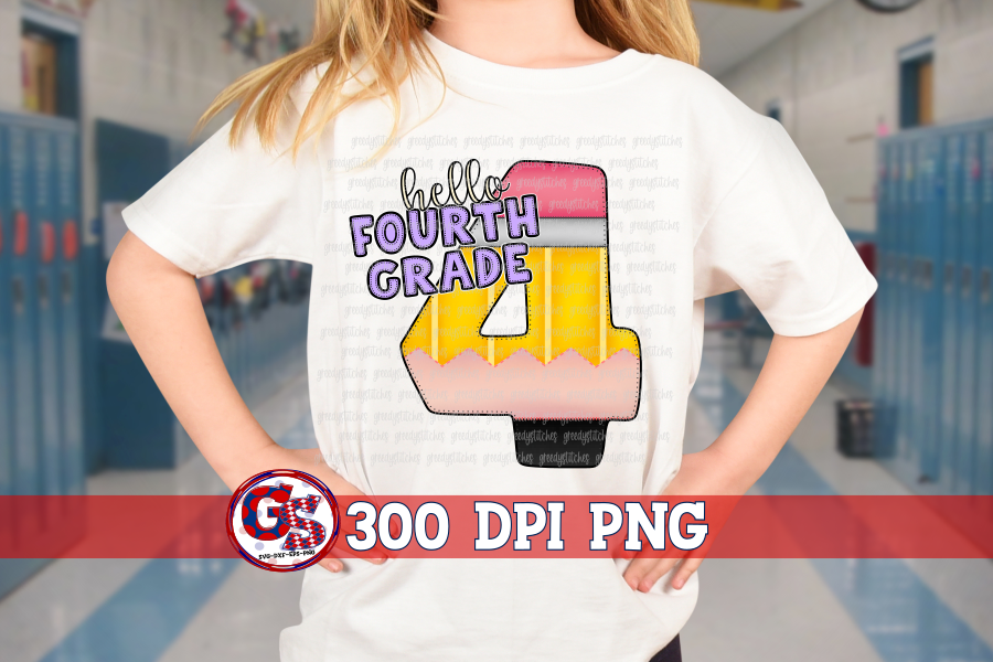 Hello Fourth Grade PNG for Sublimation