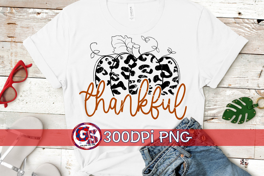 Thankful Pumpkin PNG For Sublimation