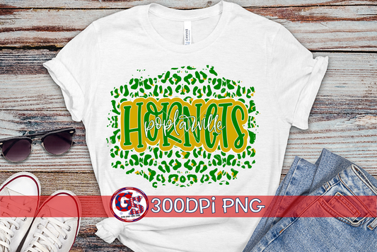 Poplarville Hornets Leopard landscape PNG Sublimation