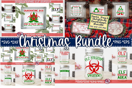 Santa Tray, Christmas Countdown, Elf Quarantine Bundle SVG DXF EPS PNG