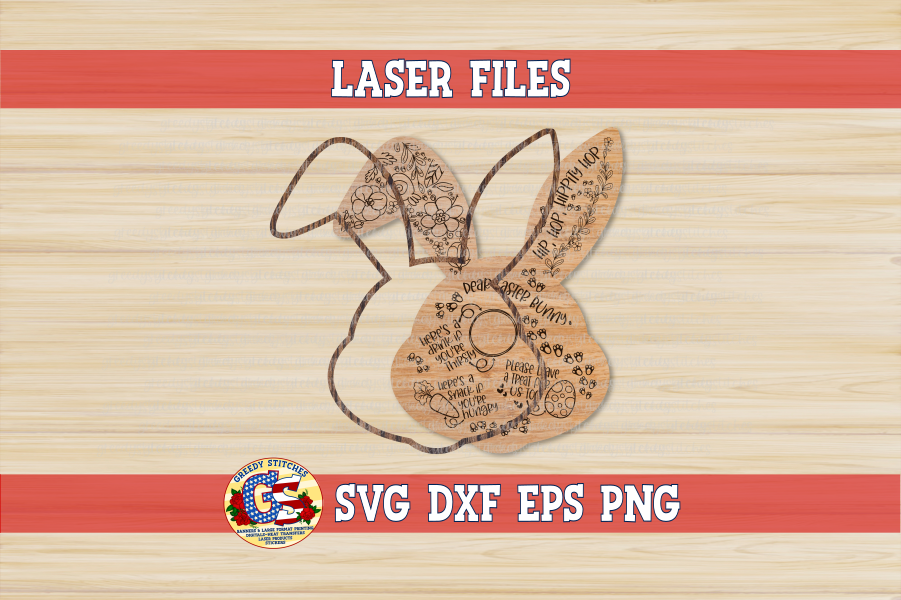 Bunny Easter Tray SVG DXF EPS PNG-Laserable