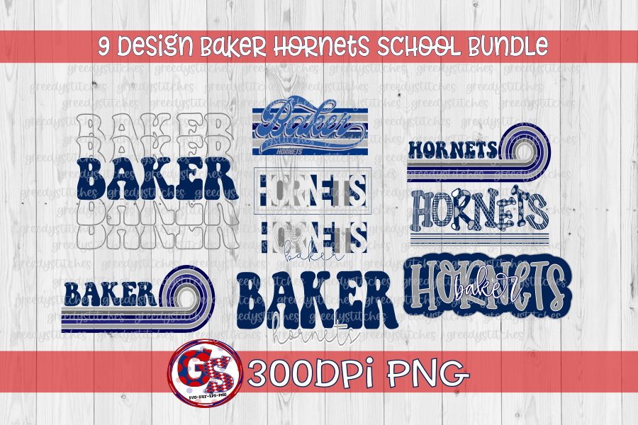 Baker Hornets PNG Bundle for Sublimation