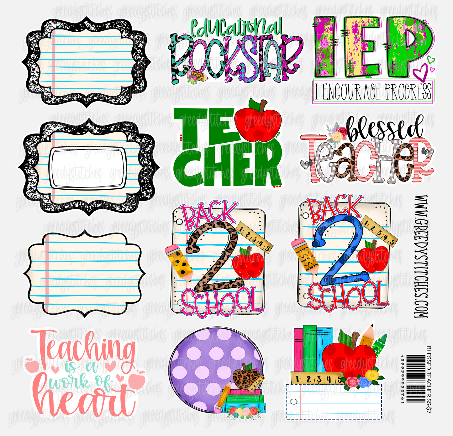 Blessed Teacher Sticker Sheet