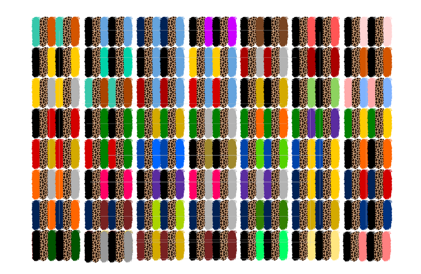 Brush Strokes Bundle PNG for Sublimation-64 Designs
