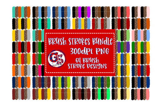 Brush Strokes Bundle PNG for Sublimation-64 Designs