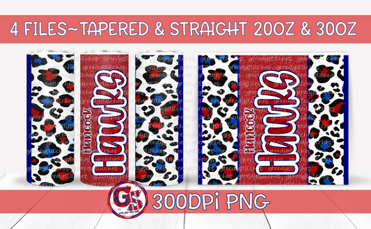 Hancock Hawks Tumbler Wraps PNG for Sublimation