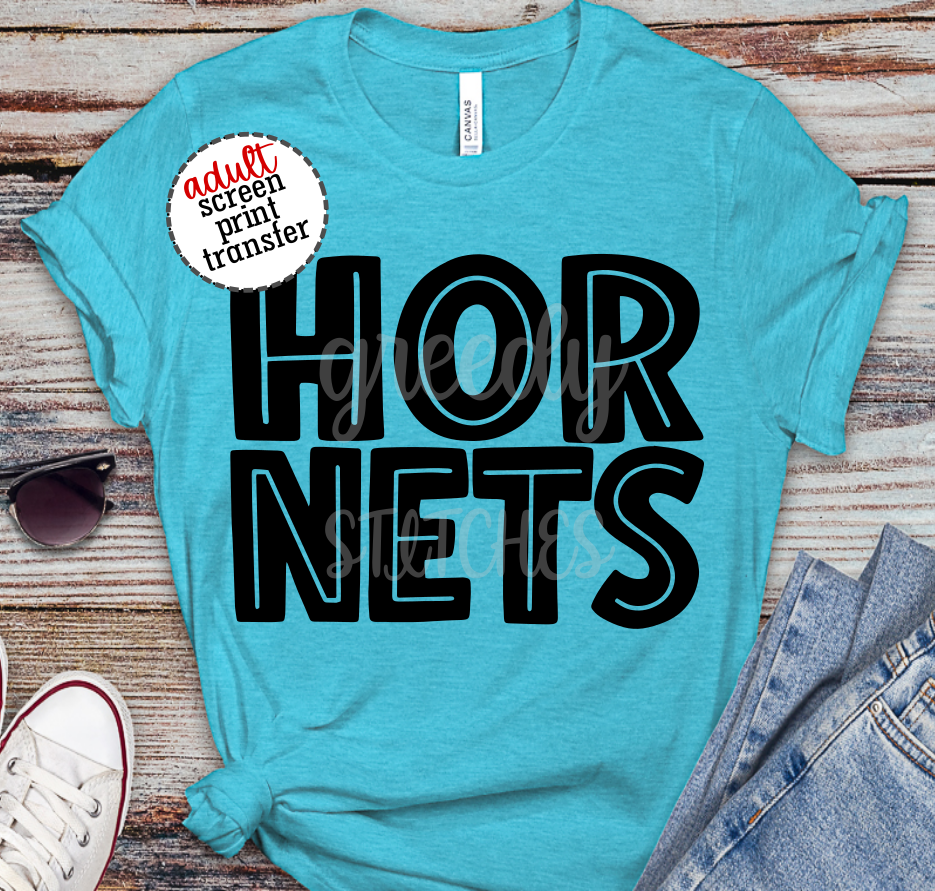 Hornets Line ADULT Screen Print Transfer