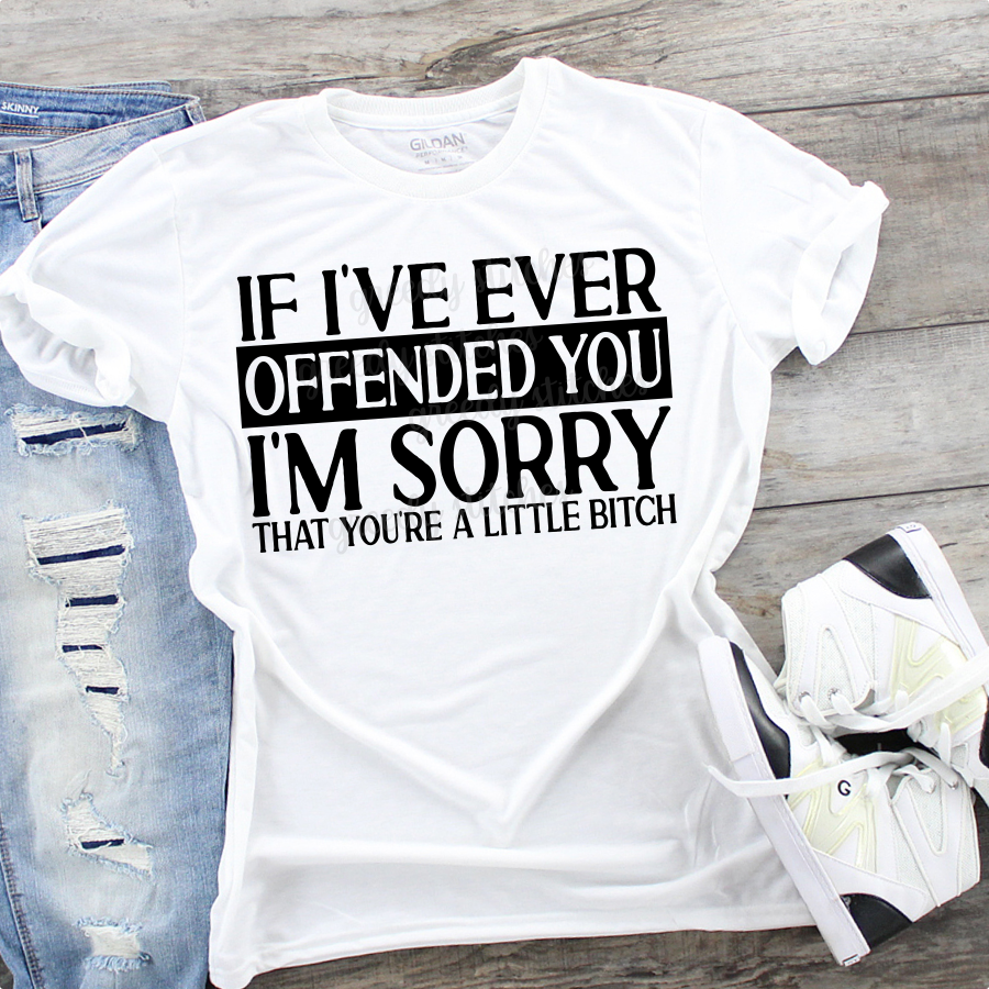 If I've Ever Offended You I'm Sorry You're a Little Bitch ADULT Screen Print Transfer