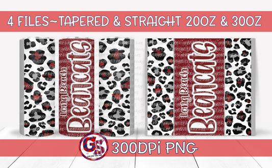 Long Beach Bearcats Tumbler Wraps PNG for Sublimation