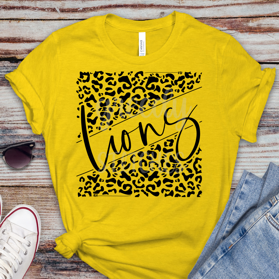 Lions Leopard ADULT Screen Print Transfer