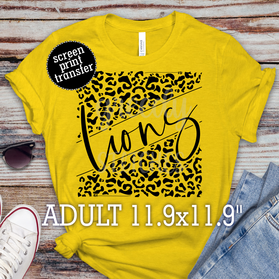 Lions Leopard ADULT Screen Print Transfer