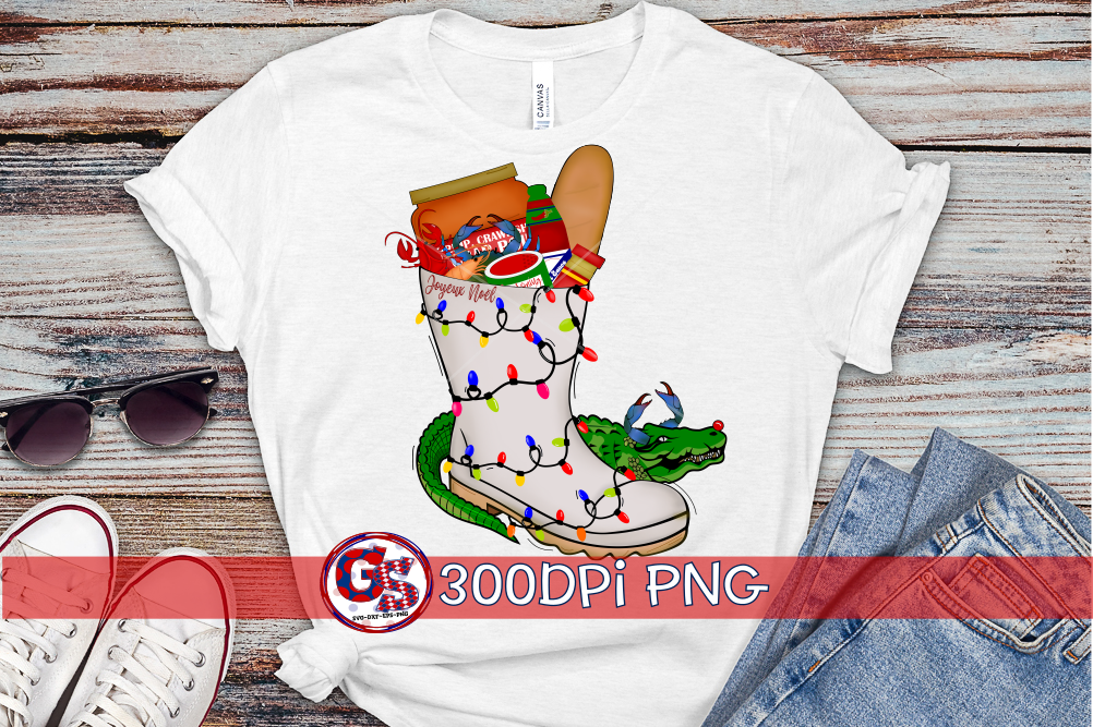 Cajun Christmas Stocking PNG for Sublimation