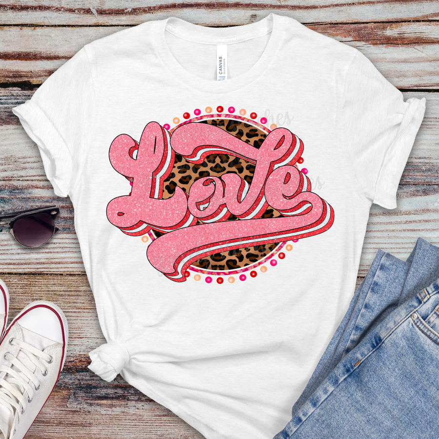 Retro Love Medallion ADULT Screen Print Transfer