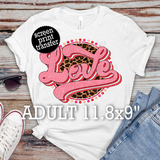 Retro Love Medallion ADULT Screen Print Transfer