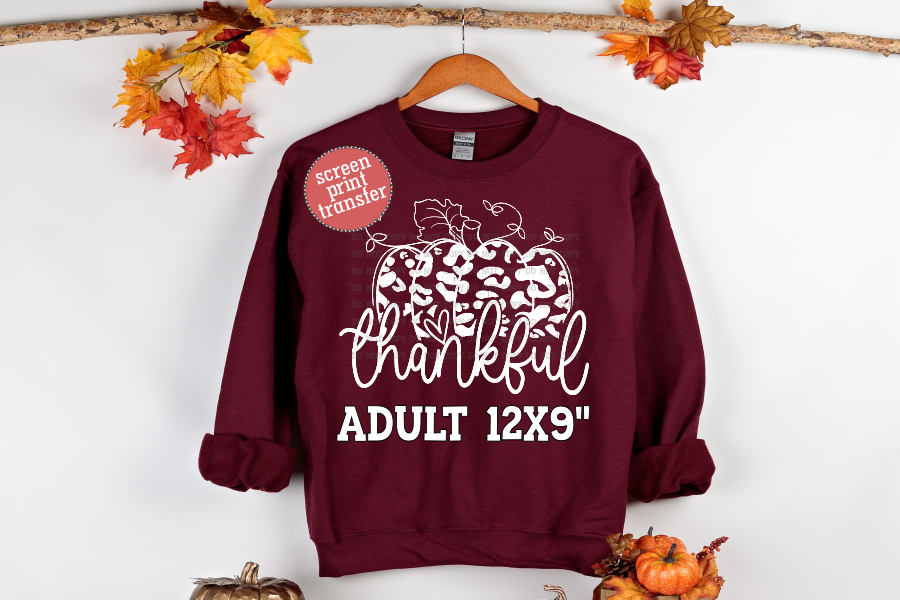 Thankful Pumpkin ADULT Screen Print Transfer