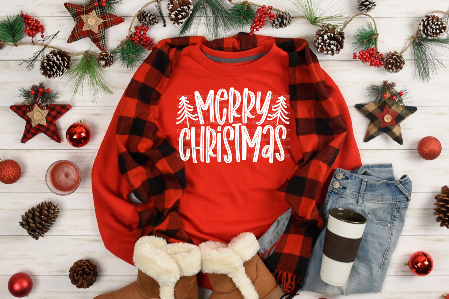 Merry Christmas ADULT Screen Print Transfer