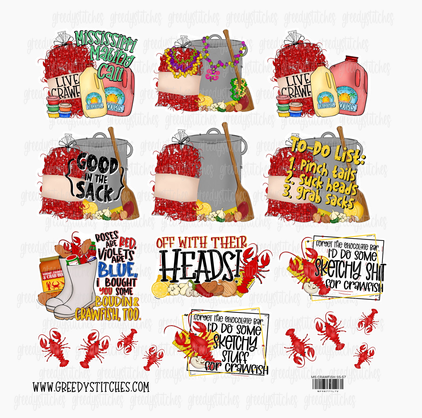 Mississippi Crawfish Sticker Sheet