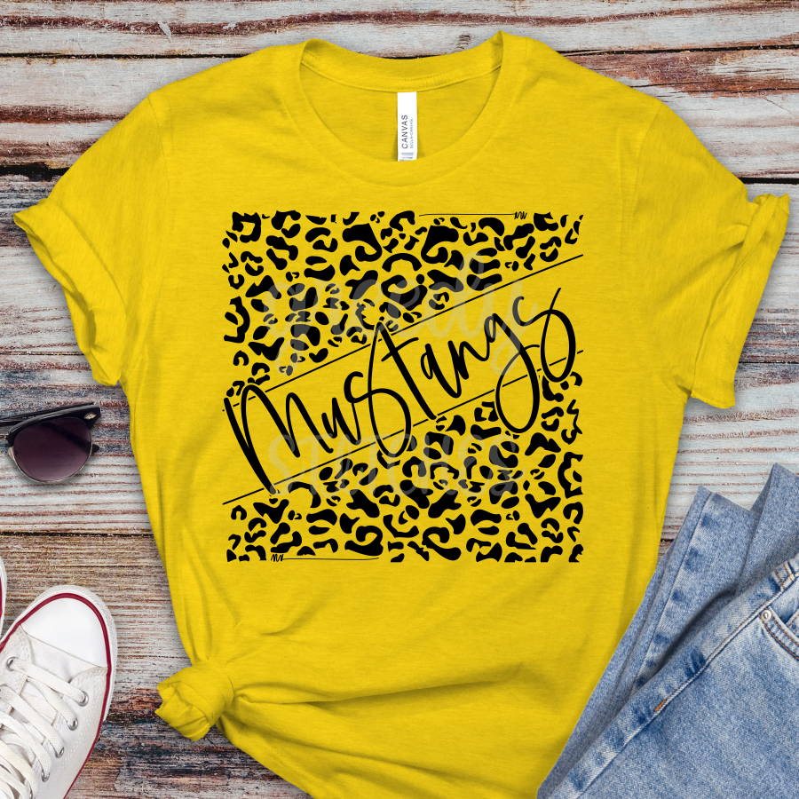 Mustangs Leopard ADULT Screen Print Transfer