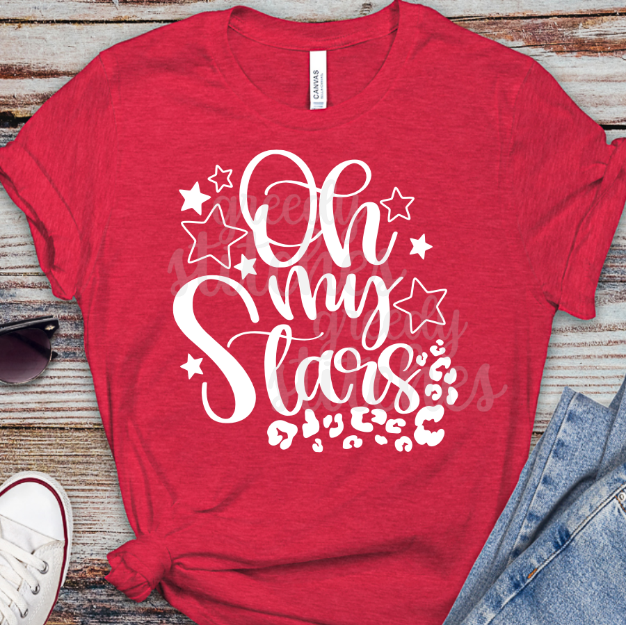Oh My Stars ADULT Screen Print Transfer-July 4th