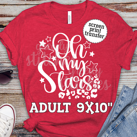Oh My Stars ADULT Screen Print Transfer-July 4th