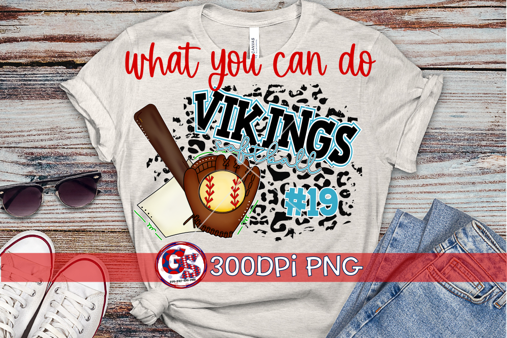 Softball Set and Leopard PNG For Sublimation