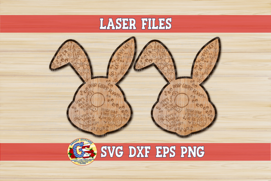 Bunny Easter Tray SVG DXF EPS PNG-Laserable