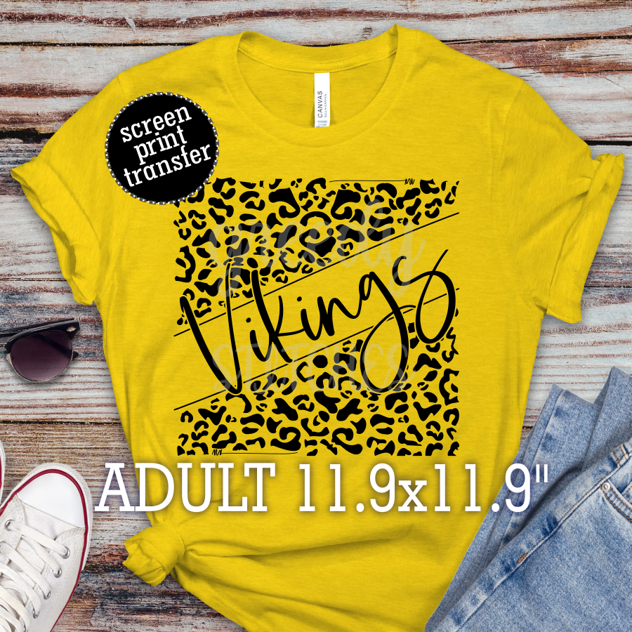 Vikings Leopard ADULT Screen Print Transfer