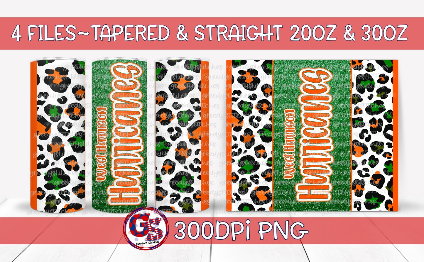 West Harrison Hurricanes Tumbler Wraps PNG for Sublimation