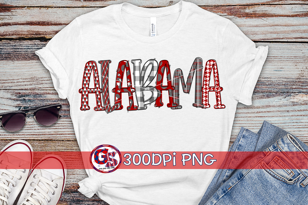 Alabama Word Art PNG for Sublimation