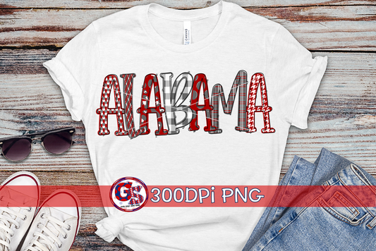 Alabama Word Art PNG for Sublimation
