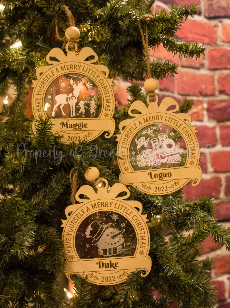 Have Yourself a Merry Little Christmas Personalized Wood & Acrylic Ornament