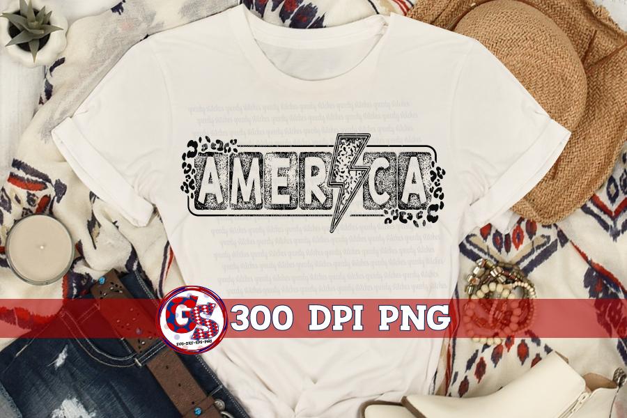 America Lightning Bolt PNG for Sublimation
